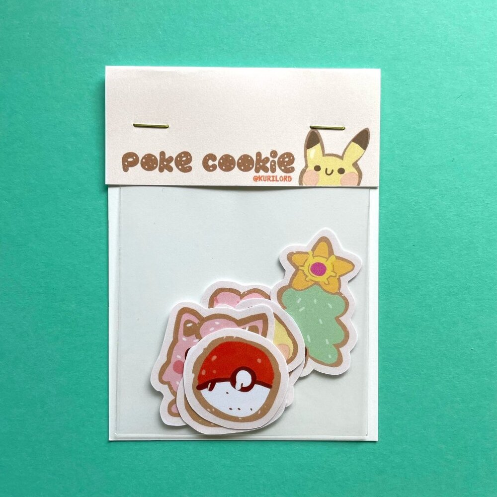 Poke cookie - mini vinyl sticker pack for journaling